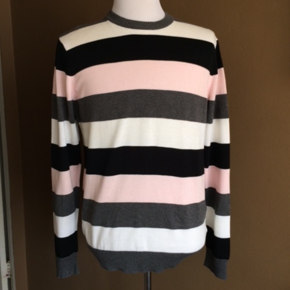 *DONATED* Old Navy Pink/Gray Striped Sweater, M - Picture 1 of 4